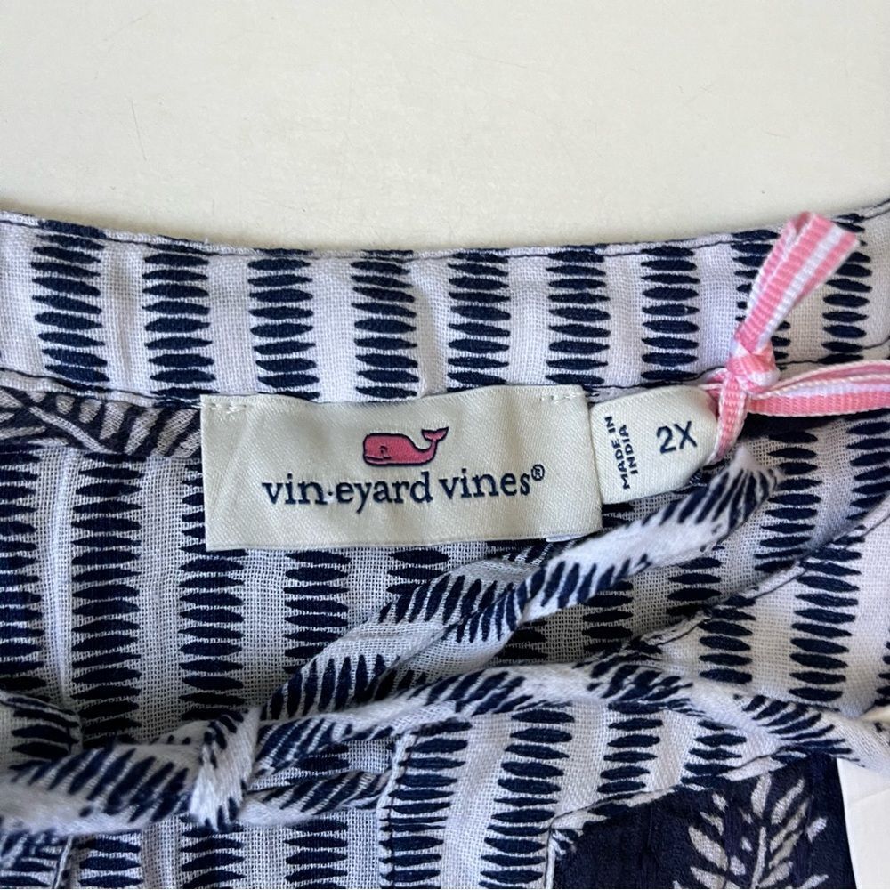 VINEYARD VINES NWT Deep Bay Fleur De Leaf Quilted Top 2X - Picture 7 of 13